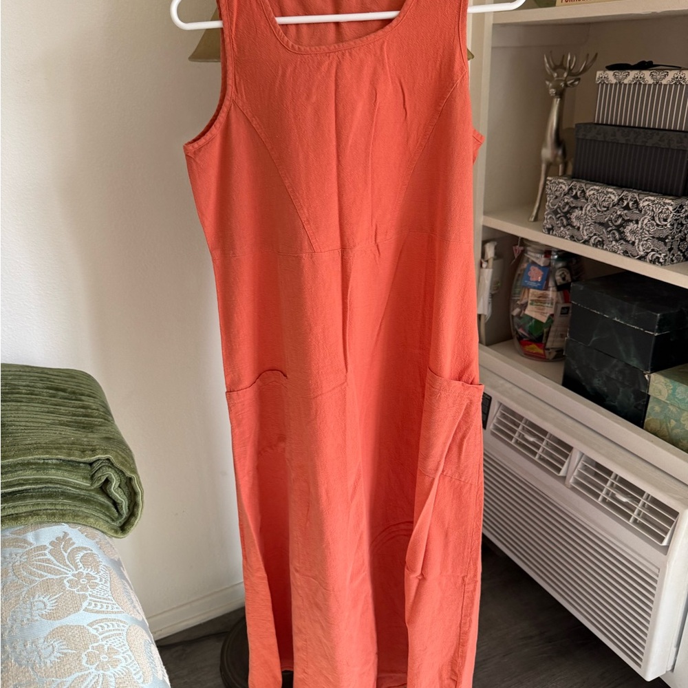 Sleeveless Orange Dress